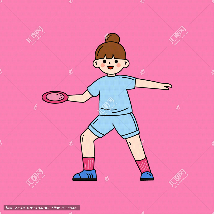 扔飛盤的女孩