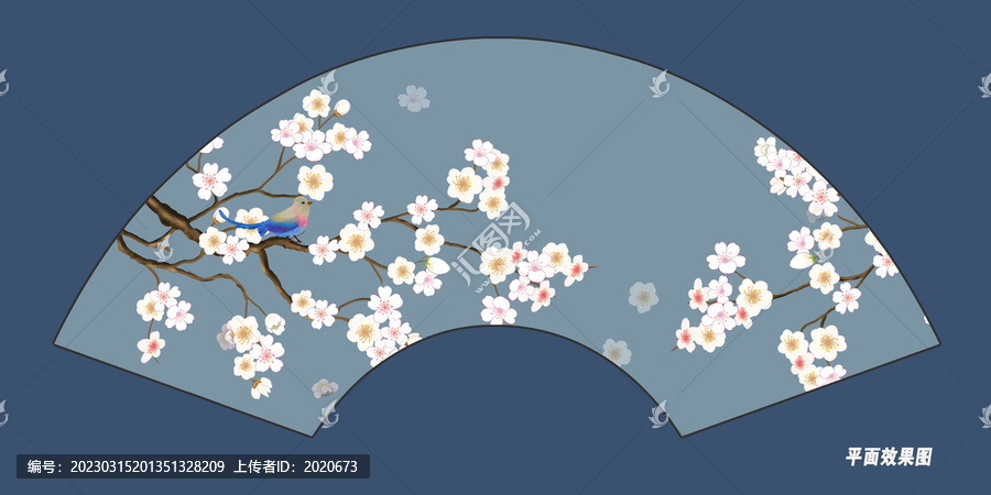 扇形花鳥裝飾畫