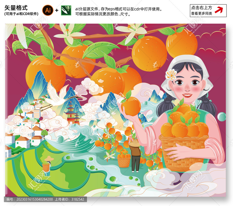 采橙子插畫