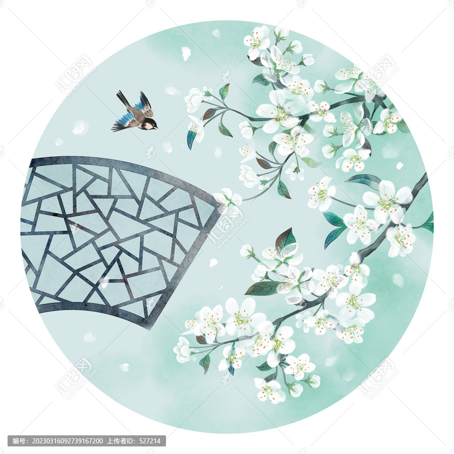 梨花古風插畫