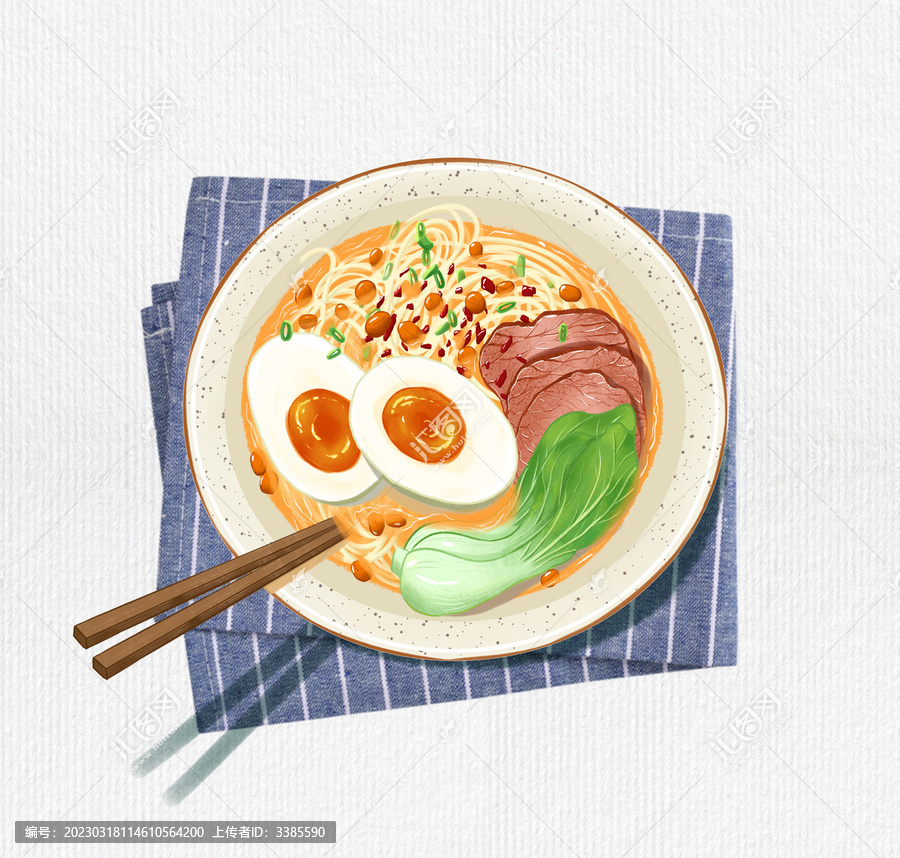 牛肉面插畫