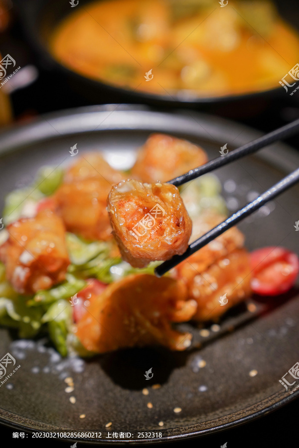 沙律油条虾美食中餐