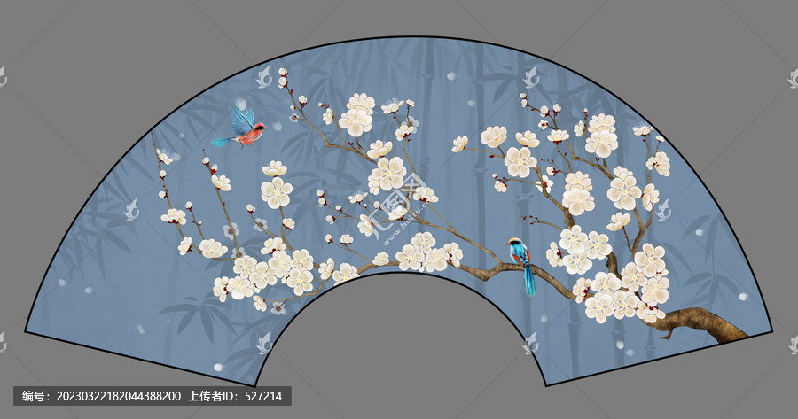 梅竹花鳥圖