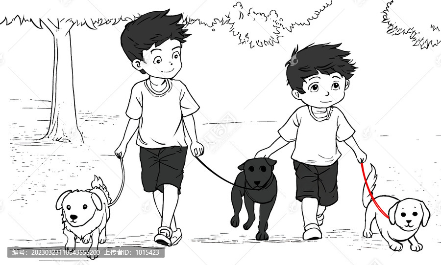 牽狗的小孩