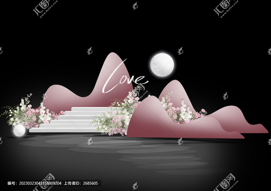 白粉色婚禮效果圖
