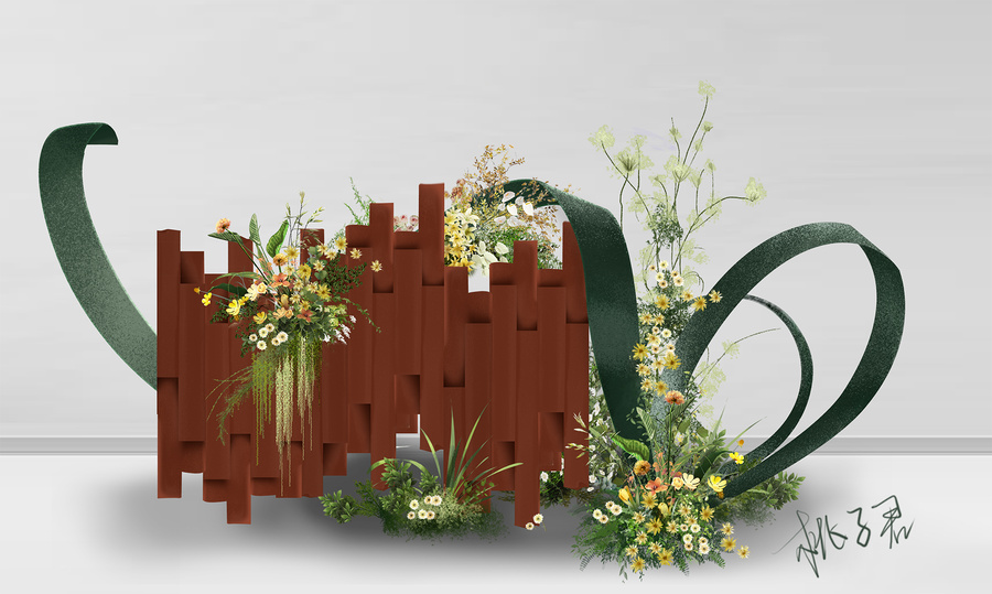 綠植婚禮小布景