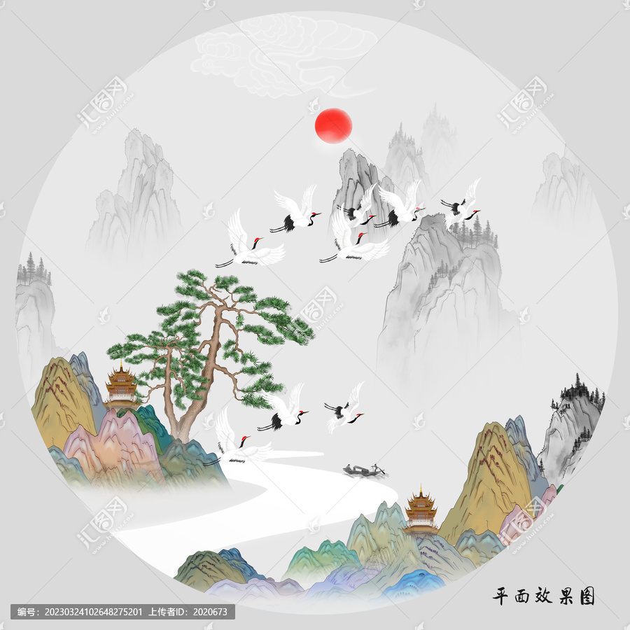 復(fù)古山水畫(huà)
