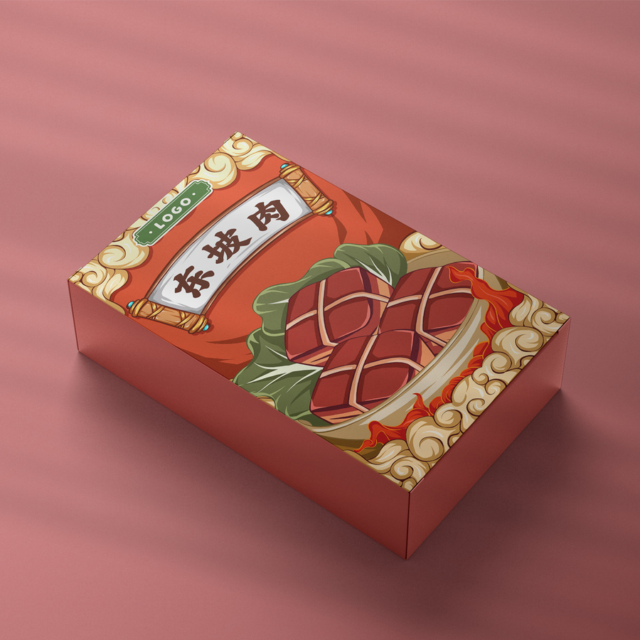 東坡肉包裝插畫