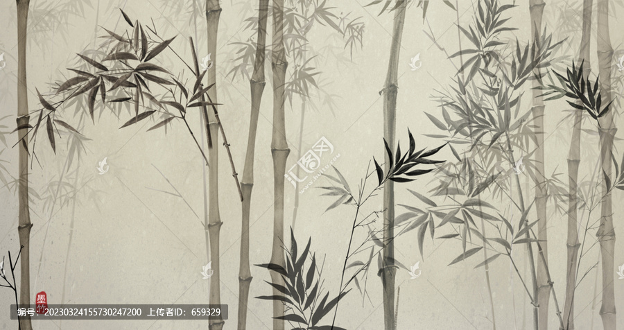 竹林背景墻