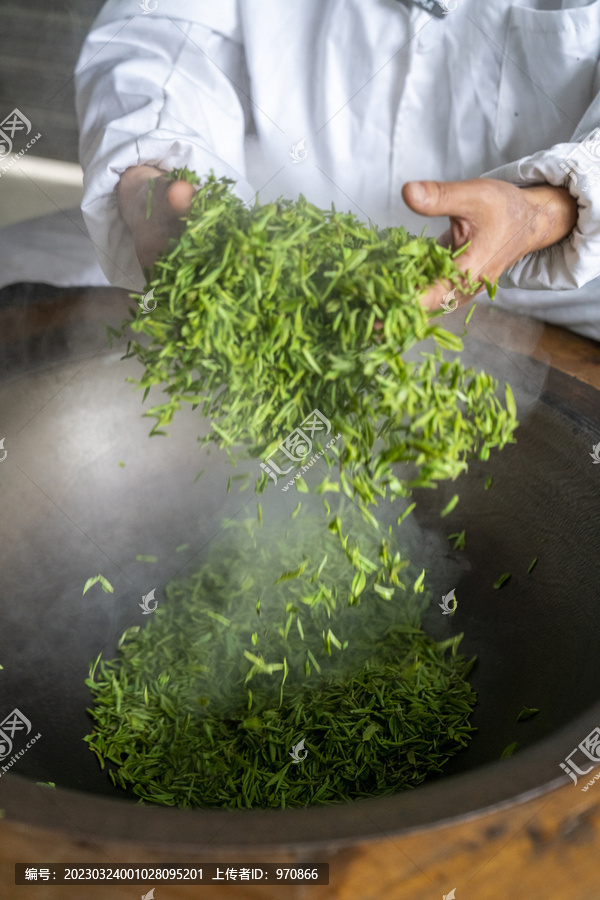 手工杀青炒茶制茶素材