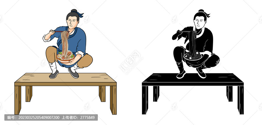 蹲著吃面