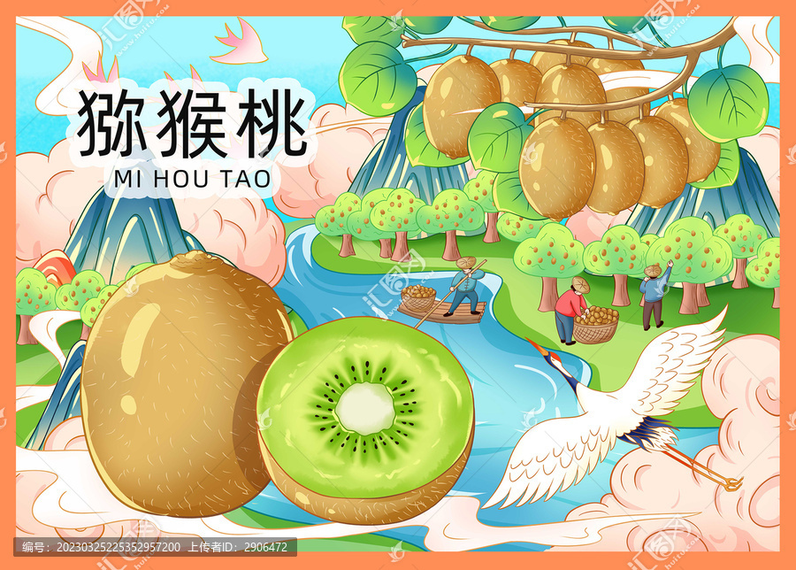 獼猴桃插畫(huà)手繪