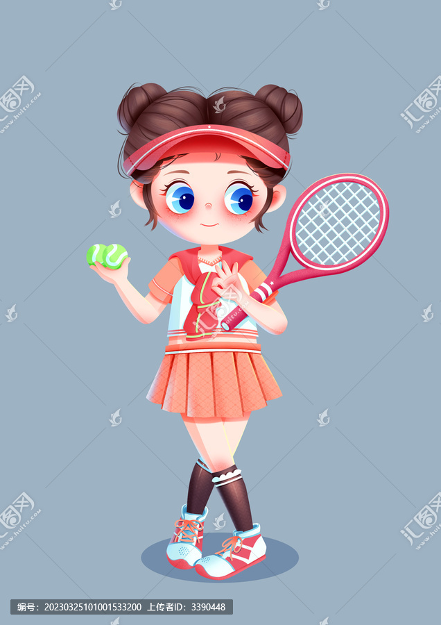卡通運動小女孩免摳元素