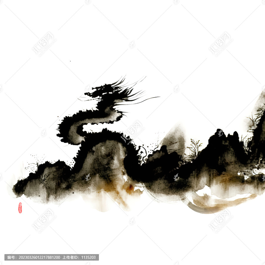抽象水墨山海之靈掛畫2