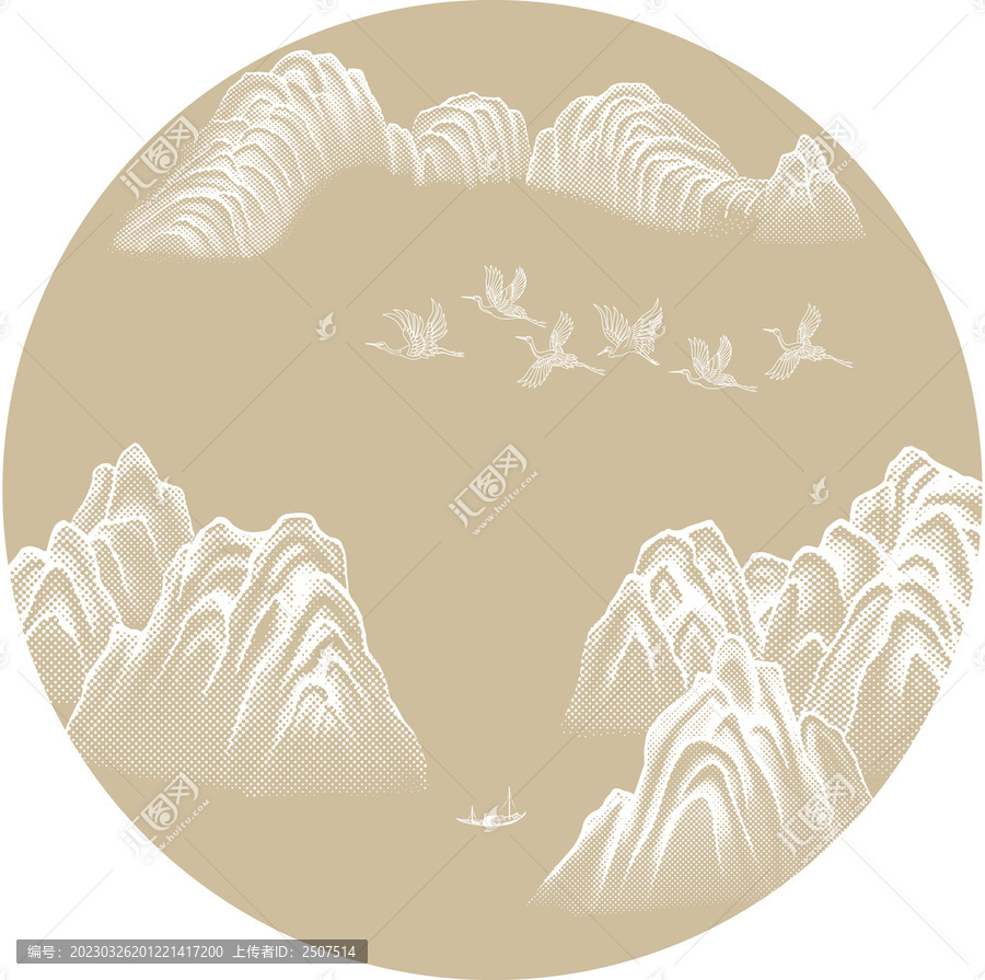 浮雕山水