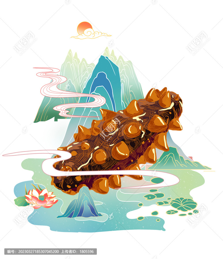 海參插畫分層