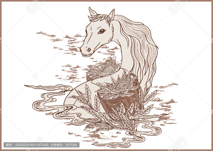 茶包裝插畫茶馬古道