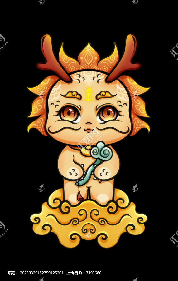 龍年ip金屬性卡通龍