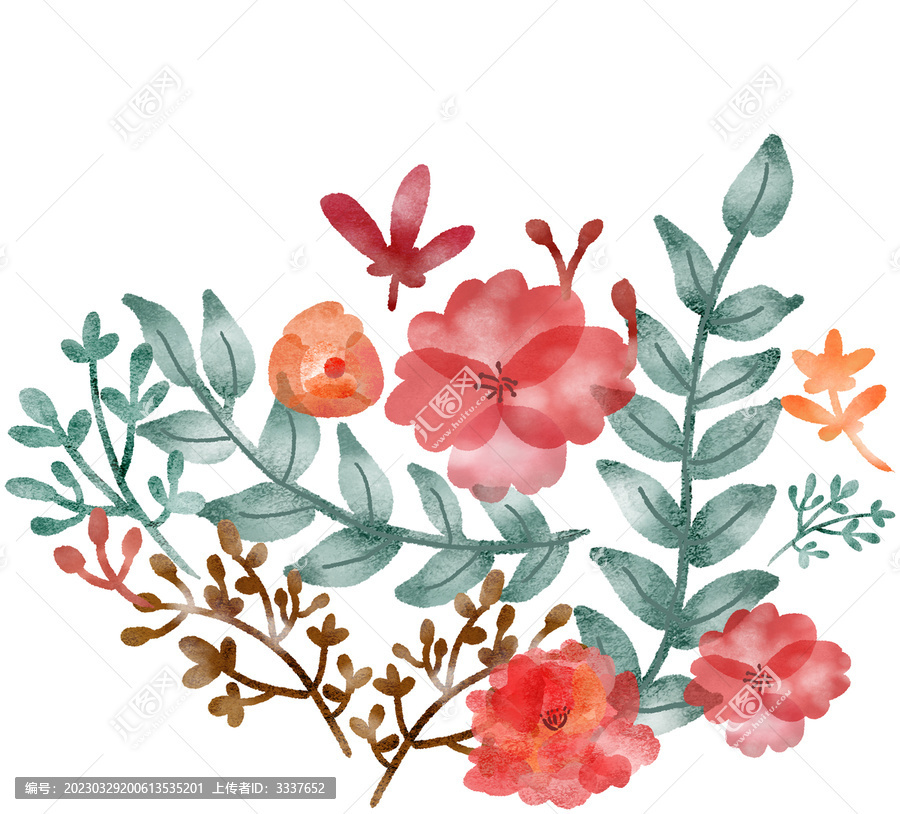 水彩花卉素材整體