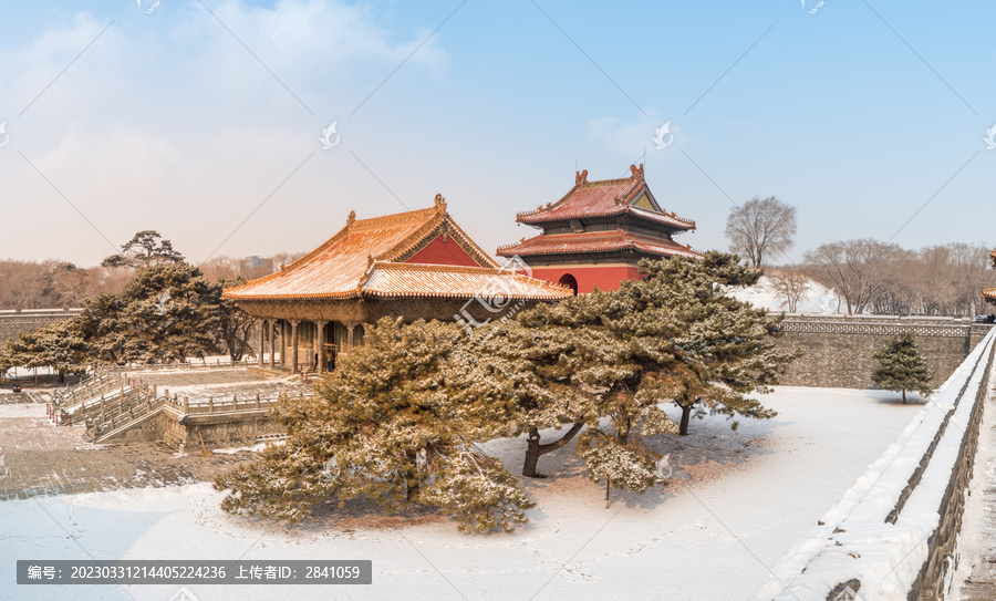 冬天雪后的沈阳清昭陵