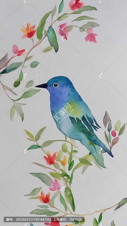 花鳥水彩寫意