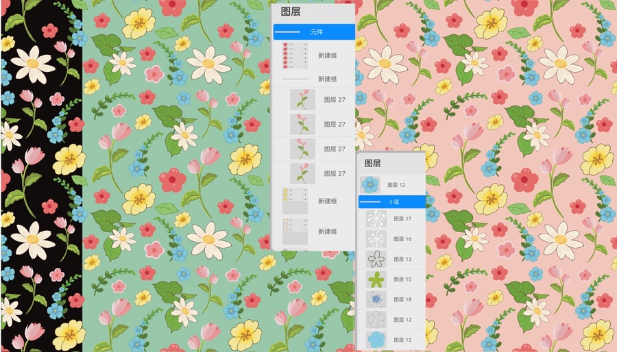 印刷色四方連續(xù)畫紋