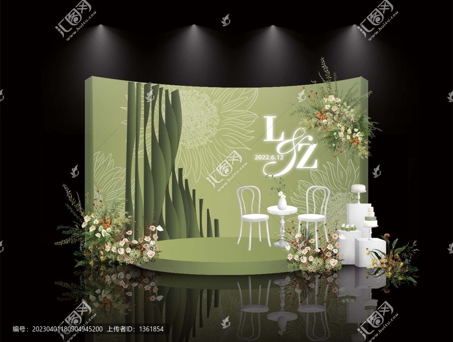 綠色小清新婚禮迎賓區(qū)