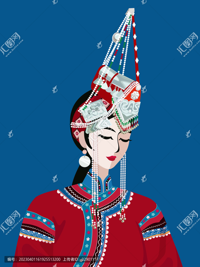 畬族女孩插畫(huà)人物