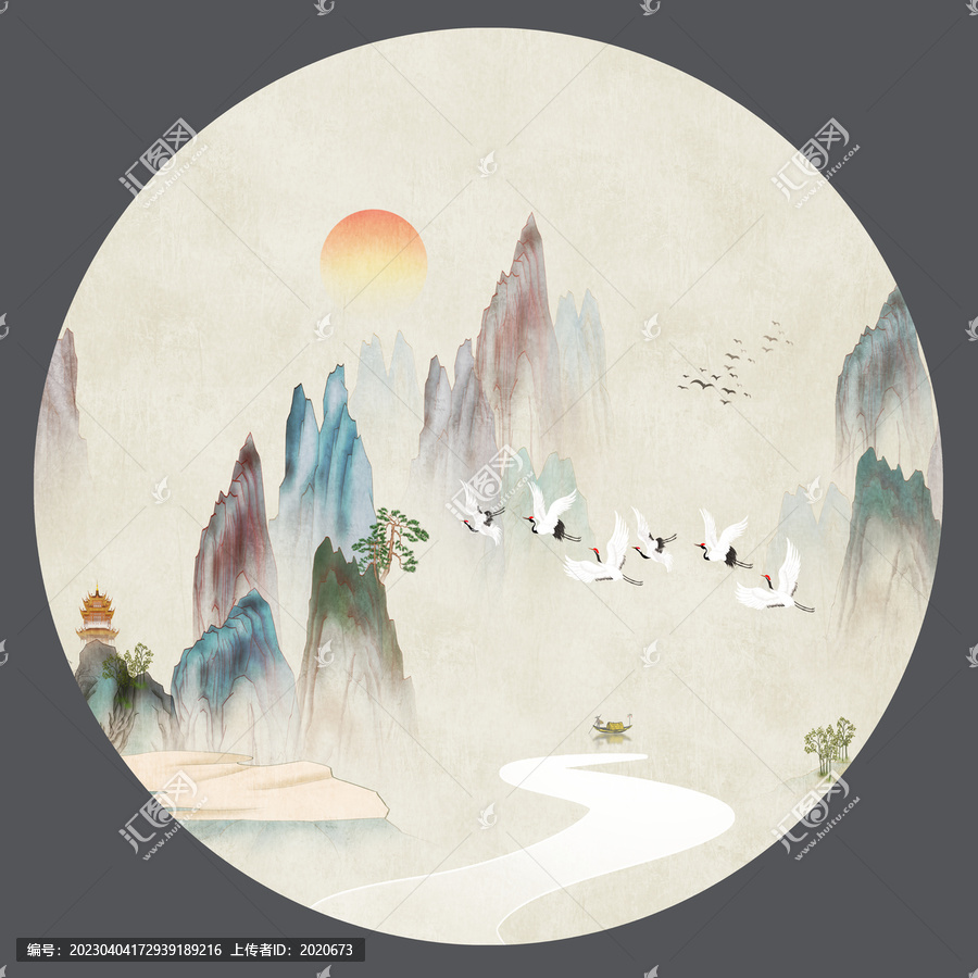 圓形山水畫