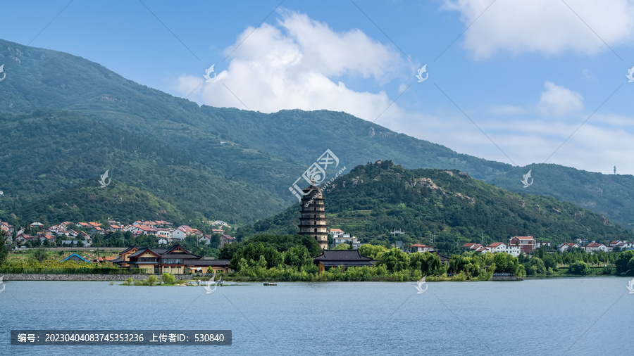 连云港花果山阿育王塔山水风景