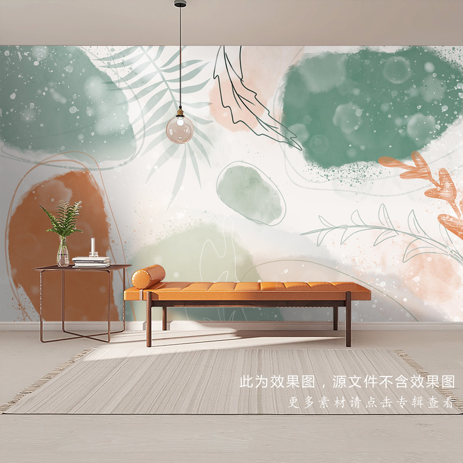 線條植物背景
