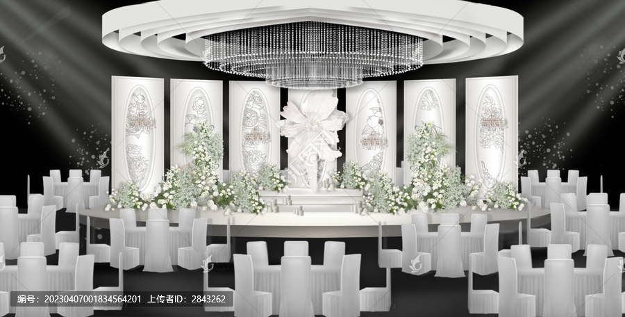 白綠色婚禮舞臺設(shè)計