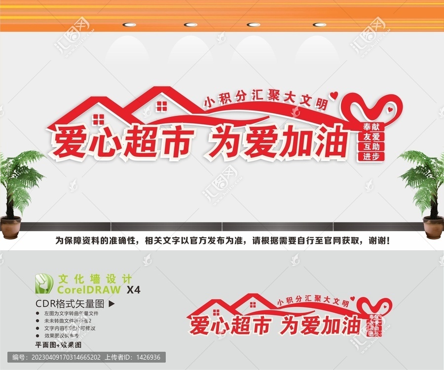 愛心超市為愛加油文化墻