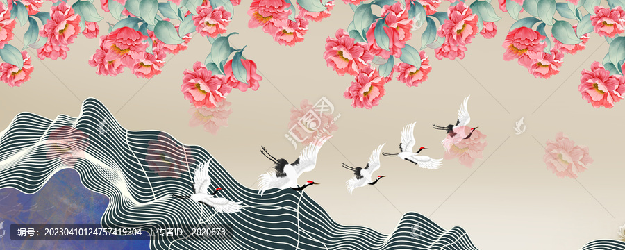 新中式花鳥(niǎo)背景墻