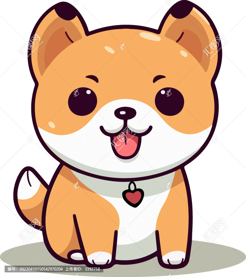 可愛(ài)卡通狗卡通秋田犬