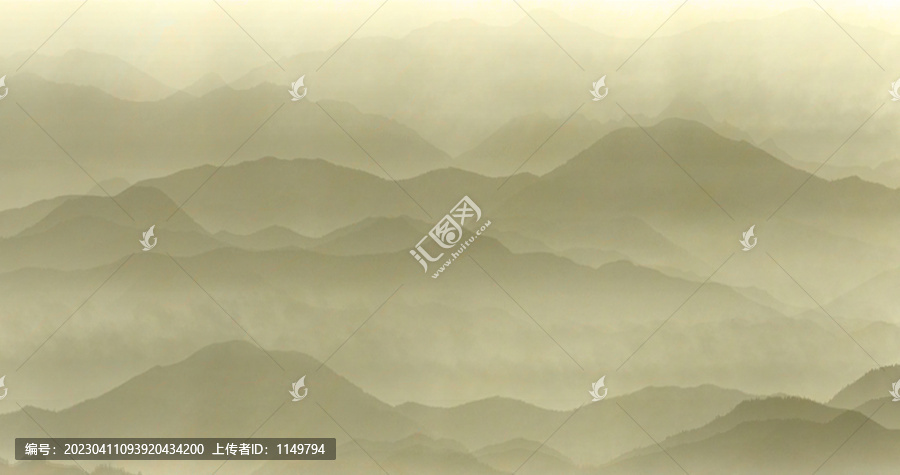 水墨畫山