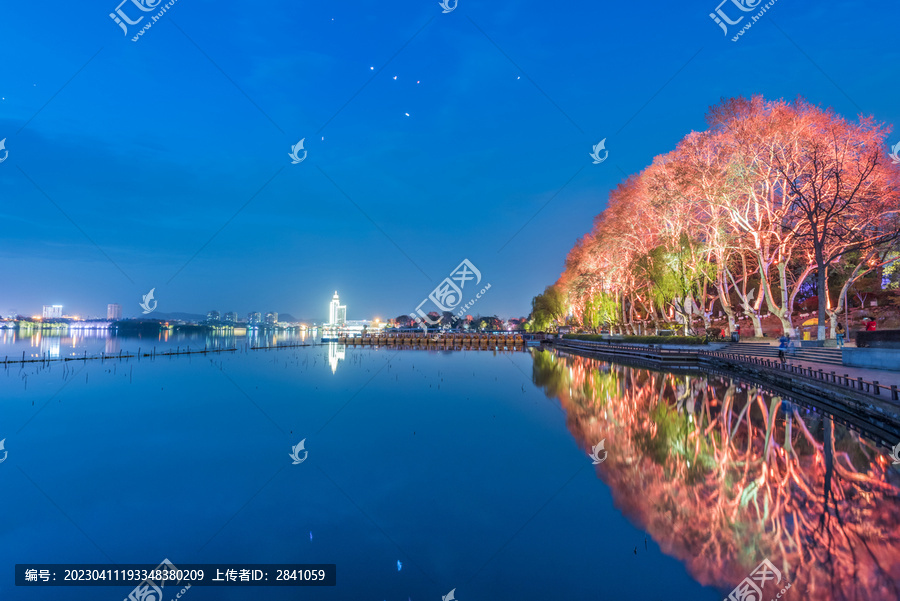 南京玄武湖公园夜景