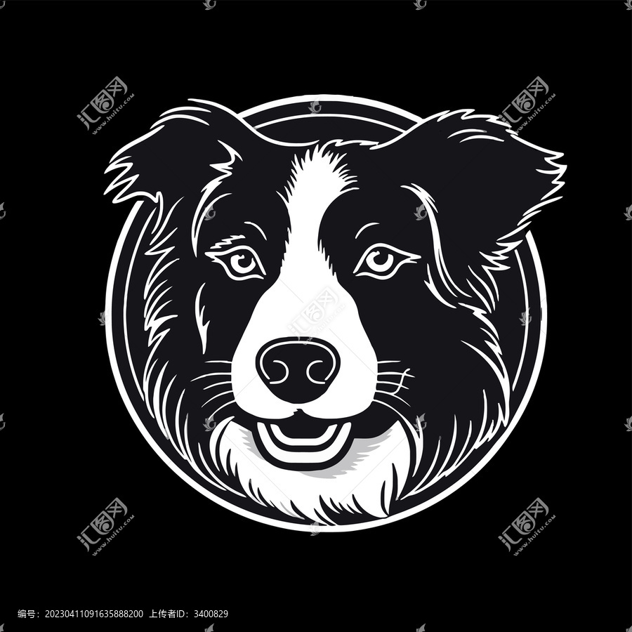 邊牧矢量插畫