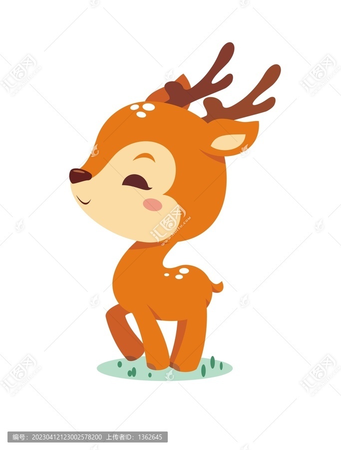 卡通可愛(ài)小鹿扁平風(fēng)格