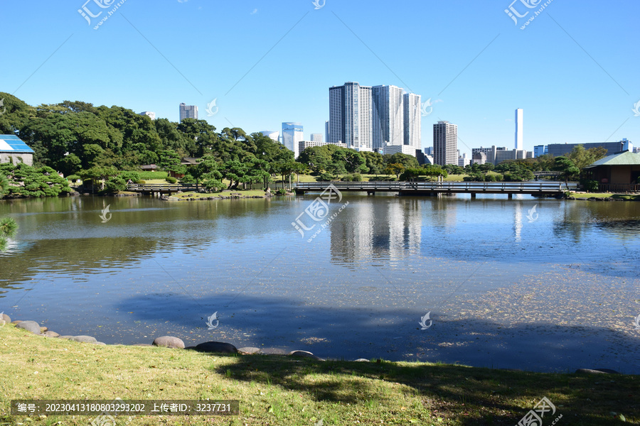 日本东京滨离宫恩赐庭园风景