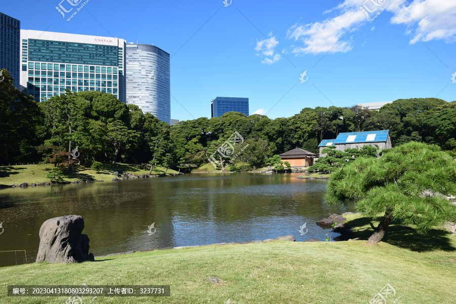 日本东京滨离宫恩赐庭园风景