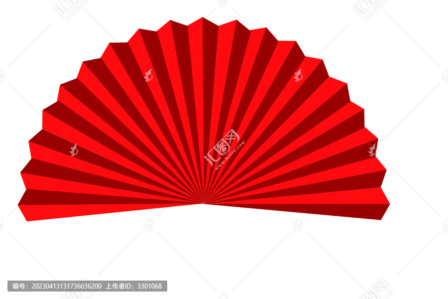 大紅國(guó)風(fēng)扇子素材