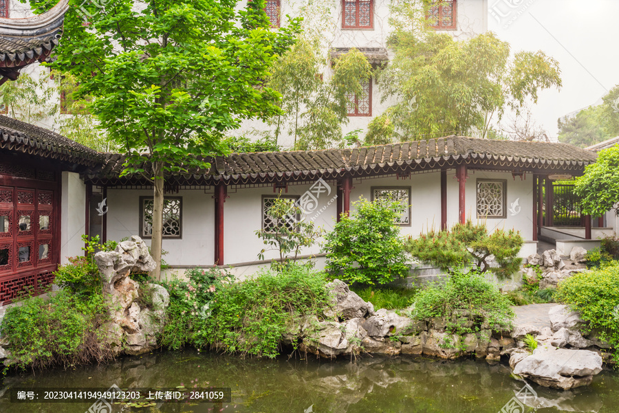 南京瞻园景区的游廊古建筑