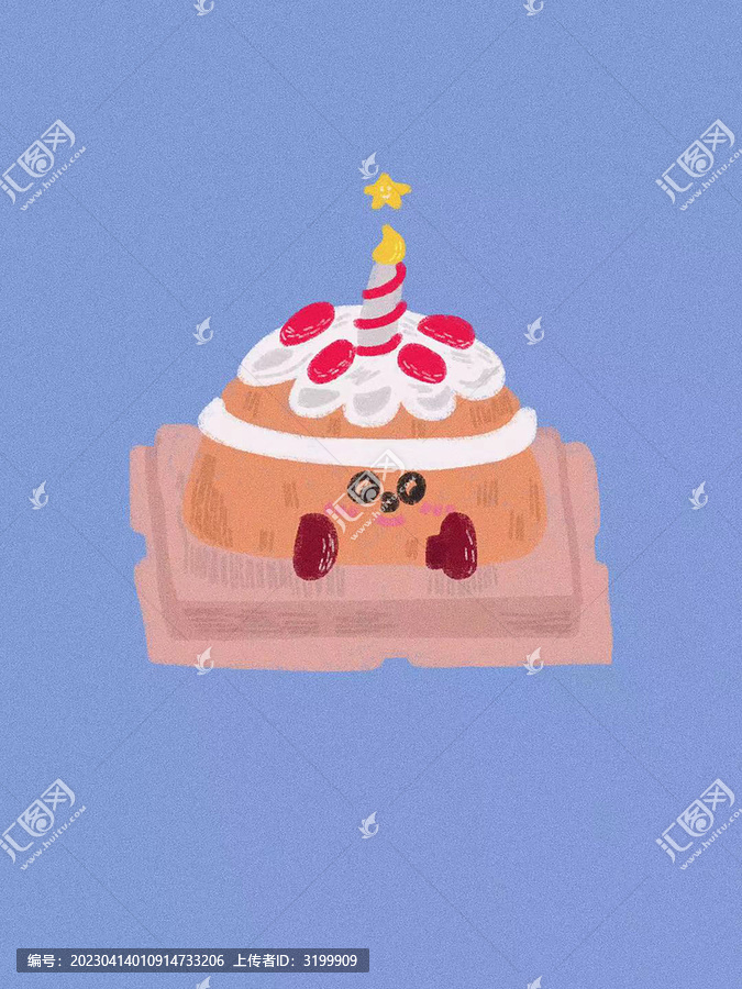 蛋糕生日食品美食素材插画