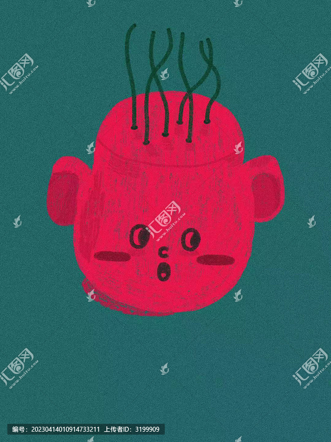 香薰香插擺件可愛搞怪素材插畫