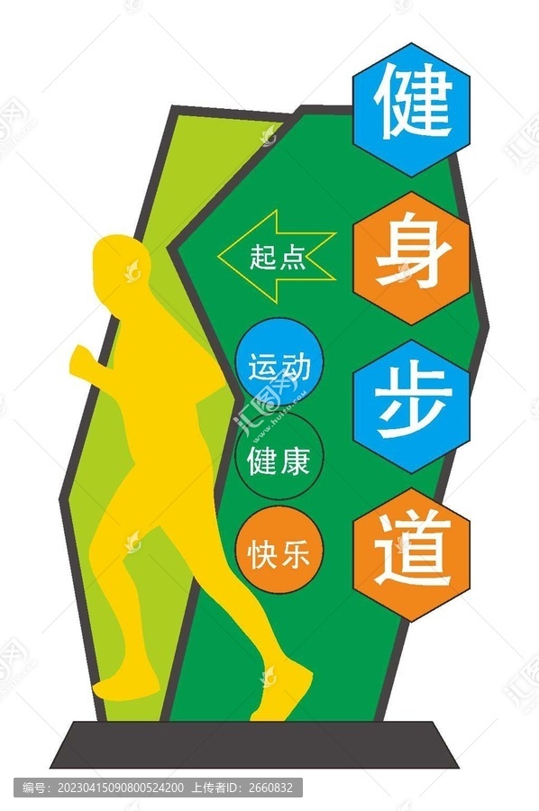 小區運動跑步道健身標識導視