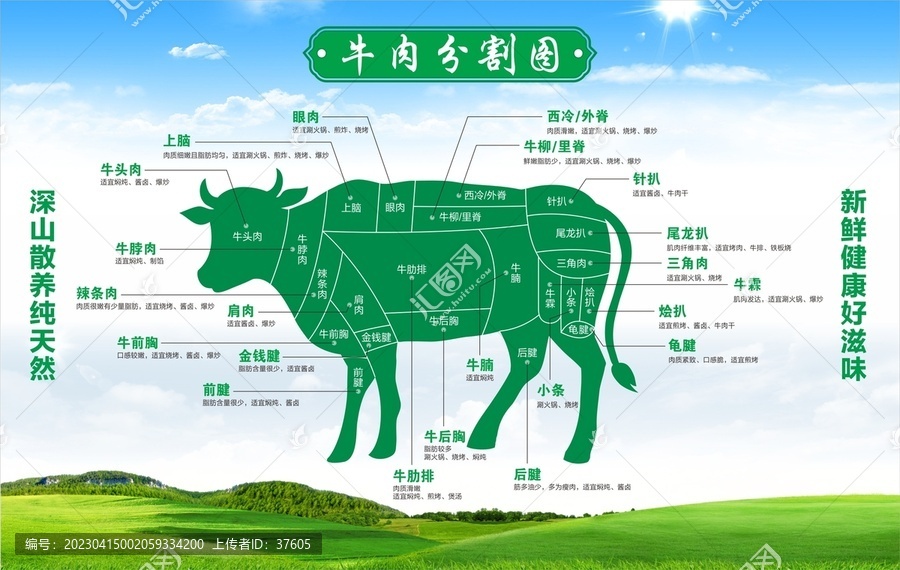 超市牛肉分割圖