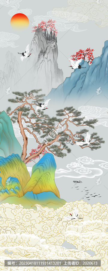 國(guó)畫(huà)山水壁畫(huà)