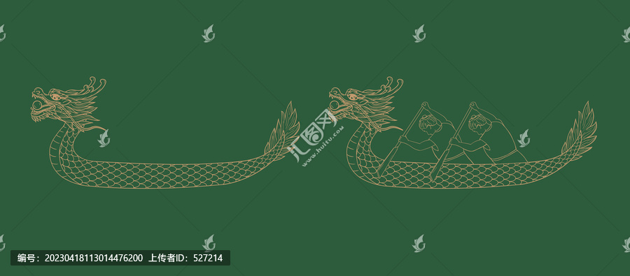 劃龍舟線稿