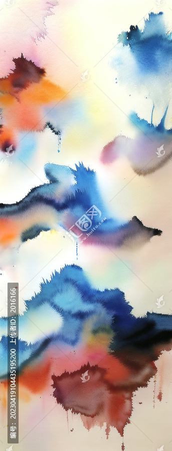 抽象中國風(fēng)水墨水彩